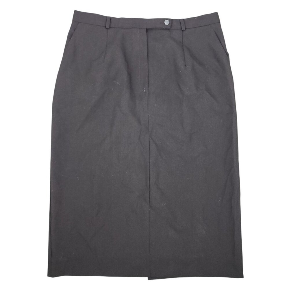 Women's Vintage Delicia Black Skirt Union & USA Made Plus Size 16 Back Slit
